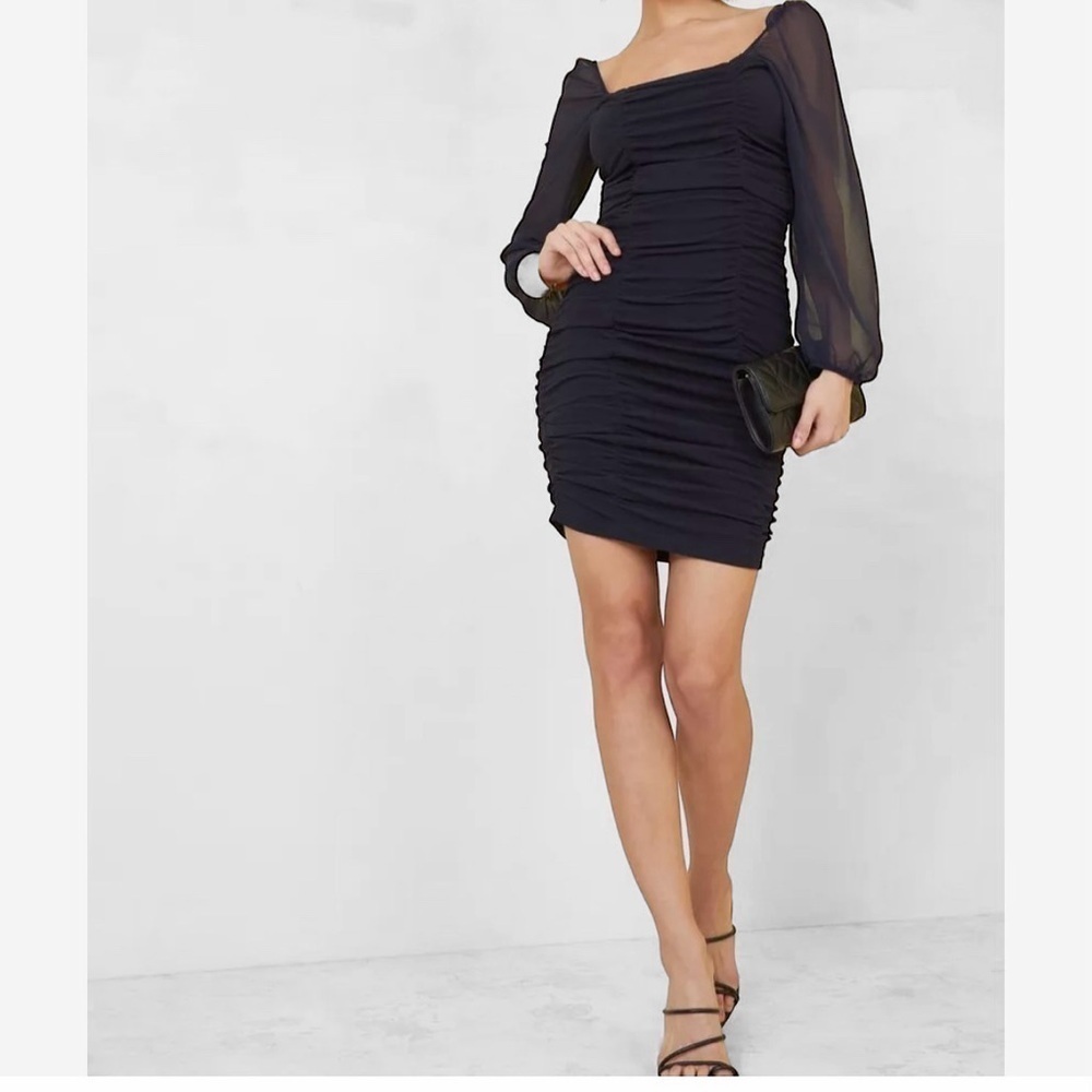 Aritzia Sunday Best Ruched Body Con Mini Dress